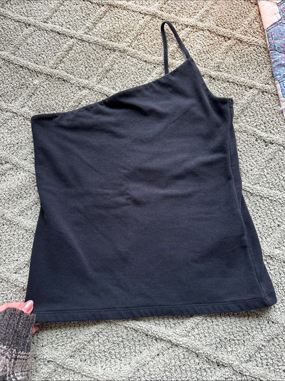 Abercrombie & Fitch Black Slim one shoulder Tank